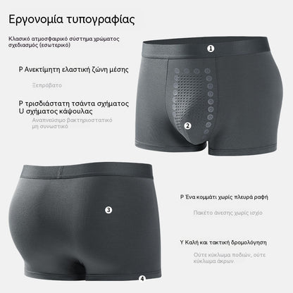 【Σετ 3 τεμαχίων】Ανδρικά μποξεράκια με μαγνητικό εφέ στην ευαίσθητη περιοχή｜Ανεπτυγμένα και αντιβακτηριδιακά｜Κοπή χωρίς πλαϊνές ραφές