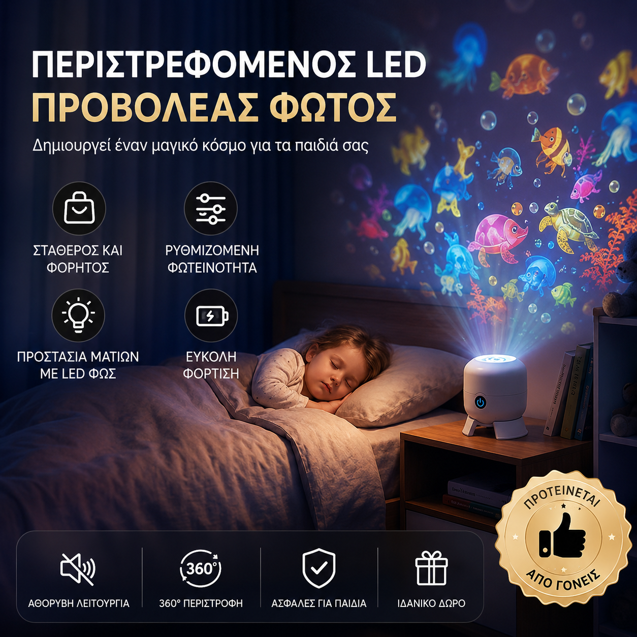 💖🌙2026 Δυναμικά περιστρεφόμενος λαμπτήρας προβολέα LED! ☁️🔥✨