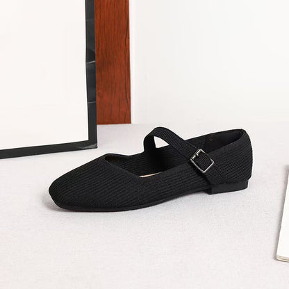 👞 ΠΕΡΙΟΡΙΣΜΕΝΗ ΔΙΑΡΚΕΙΑ ΕΚΠΤΩΣΗΣ 50%! ✨ Αεριζόμενες μπαλαρίνες με τετράγωνη μύτη – Πλεκτές, ελαφριές, άνετες 👣
