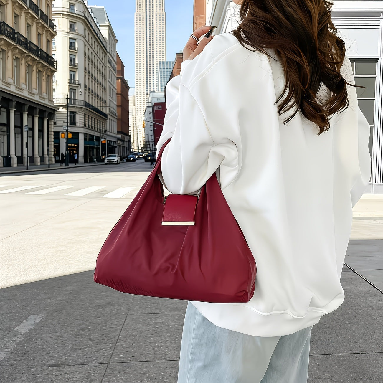 Τσάντα Tote με μπρελόκ 🛒 Δύο σε ένα, μεγάλης χωρητικότητας τσάντα αγορών, φορητή, οικολογική και ελαφριά ✨