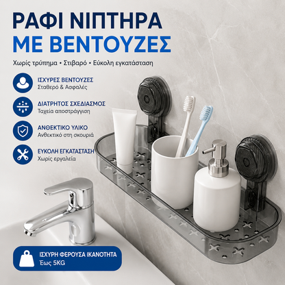 💦💦Βάση βρύσης με βεντούζα - Δεν απαιτείται τρύπημα - εύκολη αποστράγγιση