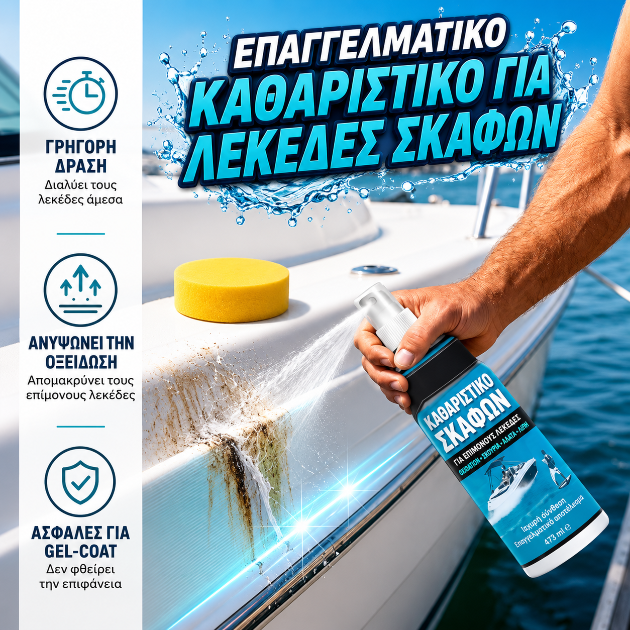 🔥✨49% ΕΚΠΤΩΣΗ! 🧼Καθαριστικό σκάφους 200 ml – Απομακρυντικό λεκέδων και αλάτων