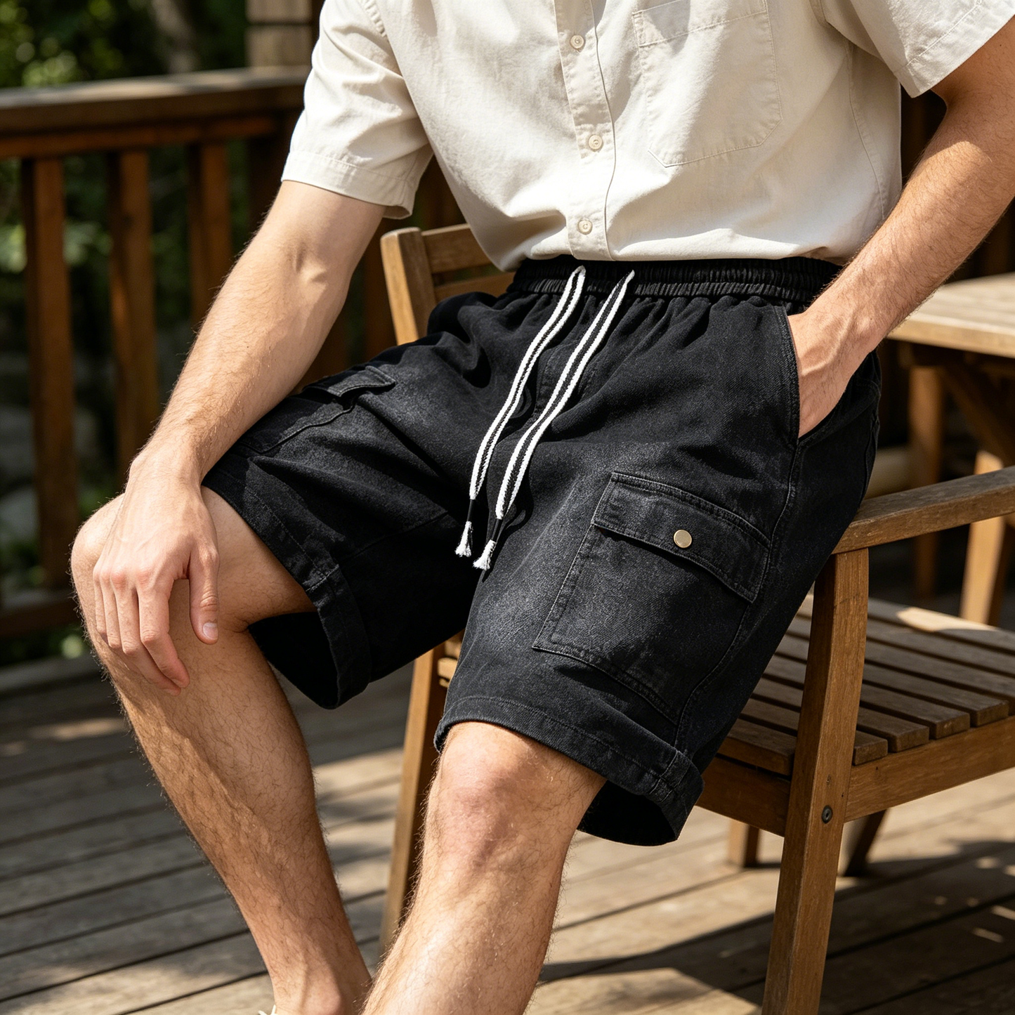 🩳【S-5XL】Ανδρικά καλοκαιρινά παντελόνια Cargo Casual με φαρδιά εφαρμογή 2026, τζιν American High Street☀️
