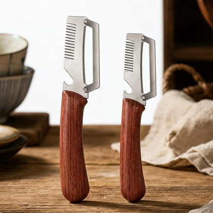 【Compra 1, llévate 1 gratis】Pelador de cocina multifuncional 3 en 1: ¡Pela, corta y abre botellas!