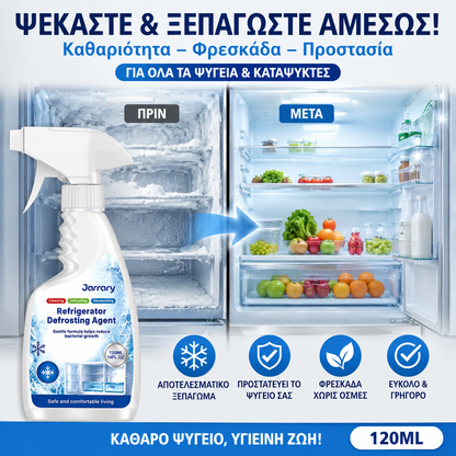 🧊✨Σπρέι απόψυξης και αφαίρεσης πάγου για οικιακά ψυγεία και καταψύκτες, με ισχυρή δράση αφαίρεσης πάγου.