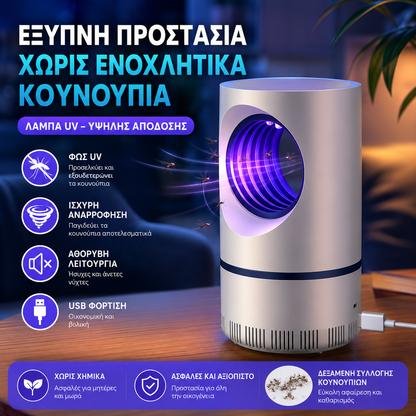 🔥🔥【Κουνουπιδοκτόνο】Έξυπνο αθόρυβο κουνουπιέρα USB