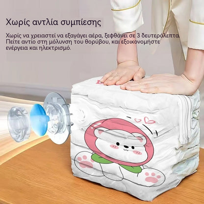 ✨🗃️ 5 τεμάχια για 31 ευρώ 💨 Μεγάλη, συμπιέσιμη τσάντα αποθήκευσης κενού αέρος: δεν απαιτείται αντλία, στεγανή και ιδανική για εξοικονόμηση χώρου στις βαλίτσες και στο σπίτι ✈️