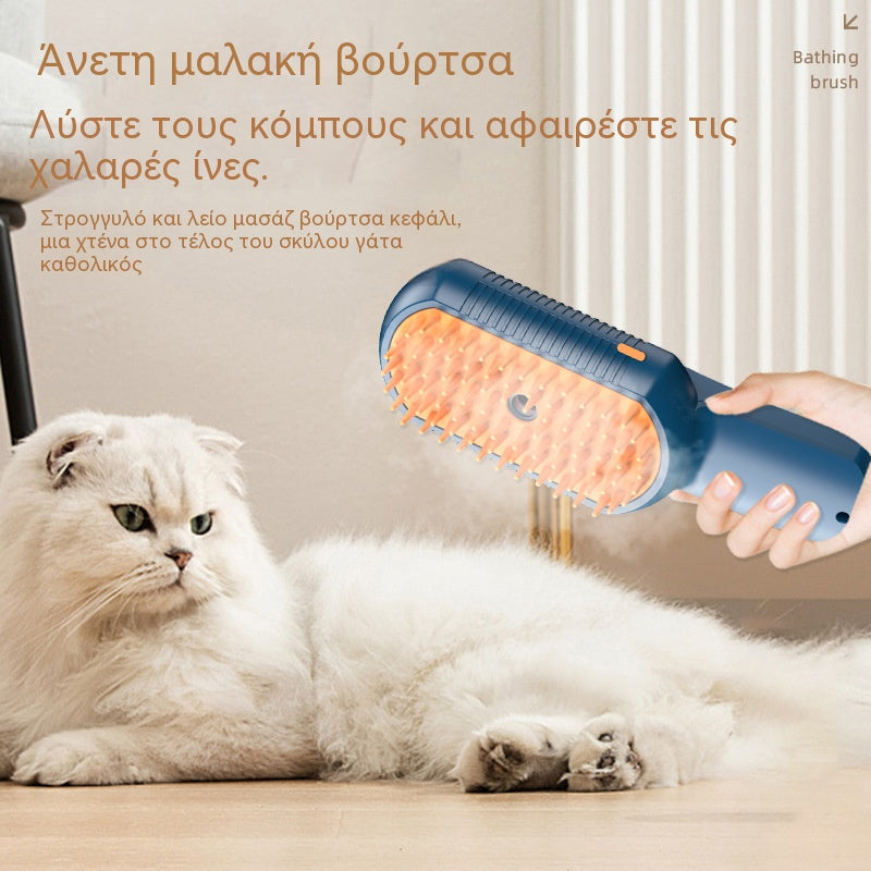 Επαναφορτιζόμενη χτένα μασάζ με σπρέι για κατοικίδια