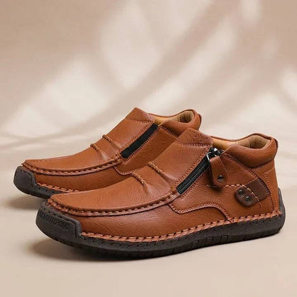 🐂👞【38-48】Ανδρικές δερμάτινες χειροποίητες αντιολισθητικές μπότες οδήγησης υψηλής ποιότητας - φαρδιά δάχτυλα, στήριξη στην καμάρα
