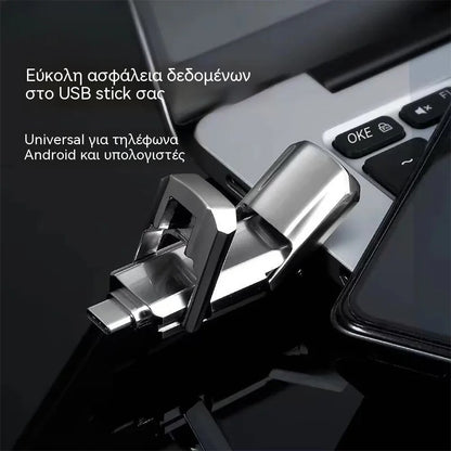 16TB USB Memory Stick Type-C Διπλή Διεπαφή, Μεταλλική Μονάδα Flash Υψηλής Ταχύτητας, Συμβατό με Τηλέφωνο και Υπολογιστή, Σχεδίαση σε Στυλ Sports Car
