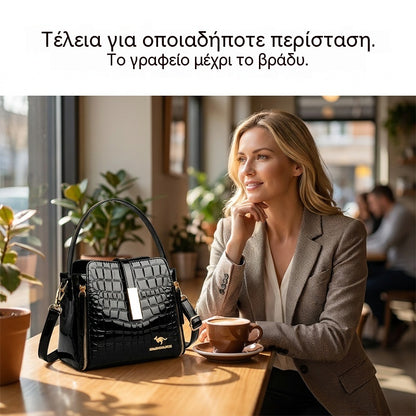 👜 Προσφορά περιορισμένης διάρκειας: 50% έκπτωση! ✨ Γυναικεία γυαλιστερή τσάντα με ανάγλυφο κροκόδειλο: δομημένη και κομψή, με χρυσές λεπτομέρειες, ευρύχωρη, κομψή και εκλεπτυσμένη💼